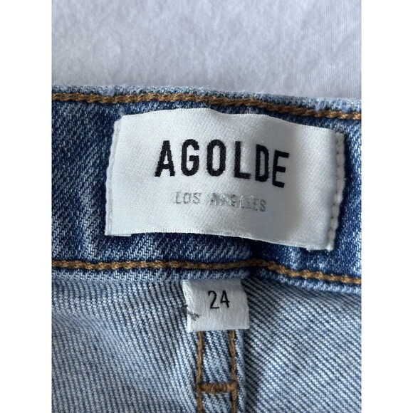 Agolde Jeans Womens 24 Riley High Rise Straight Leg‎ Stretch Crop Button Fly - Picture 7 of 12